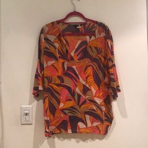J.Crew Orange / Pink / Purple tunic coverup